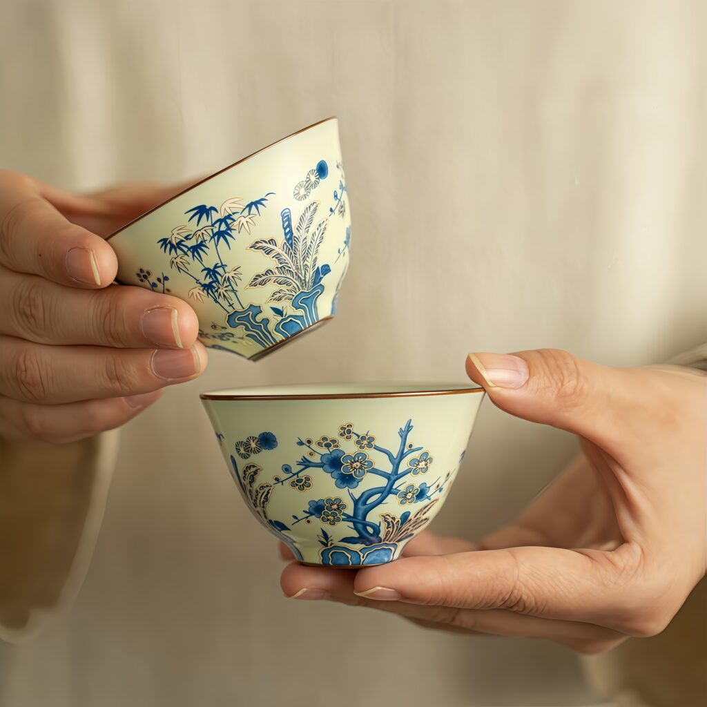 Imitation of Song Ru Kiln, Three Friends' Tea Cup in Winter