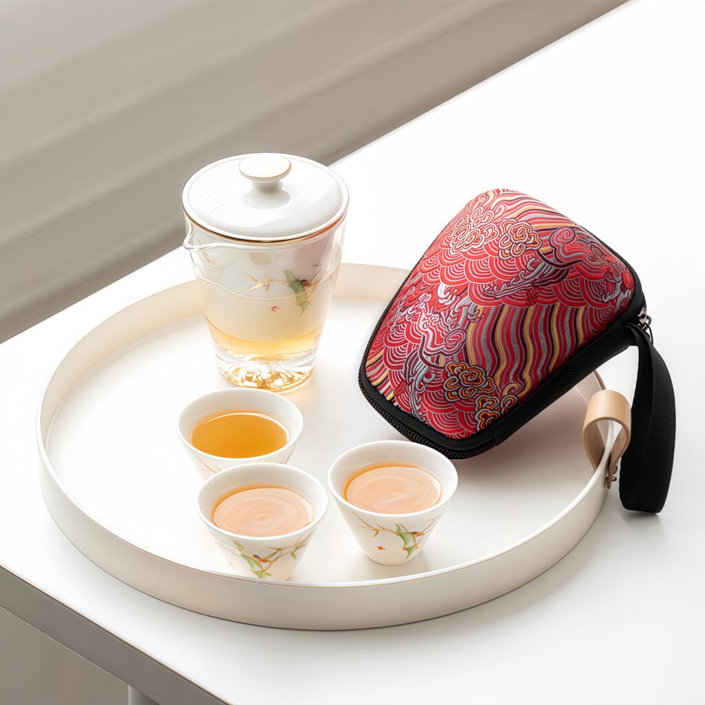 Yangzhi Jade Porcelain Travel Tea Set Portable Teapot