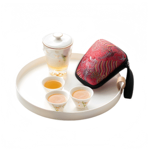 Yangzhi Jade Porcelain Travel Tea Set Portable Teapot