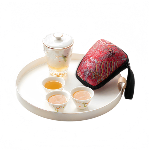 Yangzhi Jade Porcelain Travel Tea Set Portable Teapot
