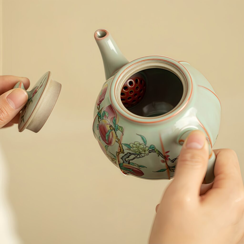 Tianqing Ru Kiln Nine Peach Painted Teapot 9 O1CN018SPYSp2Jaf6305qGU 2217662179438 0 cib