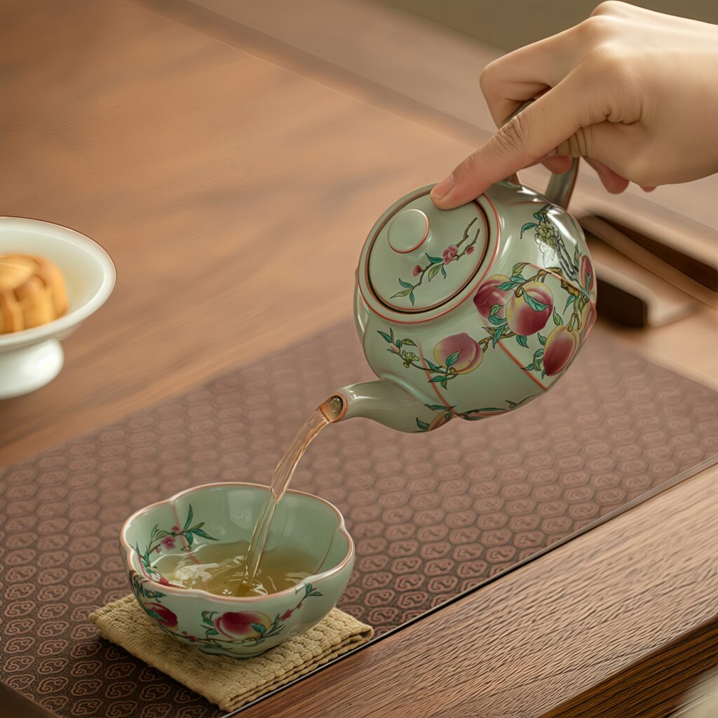 Tianqing Ru Kiln Nine Peach Painted Teapot 8 O1CN01Bpwj9E2Jaf66w4TcC 2217662179438 0 cib