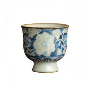 Imitation Song Ru Kiln - Yuan Blue and White High footed Tea Cup