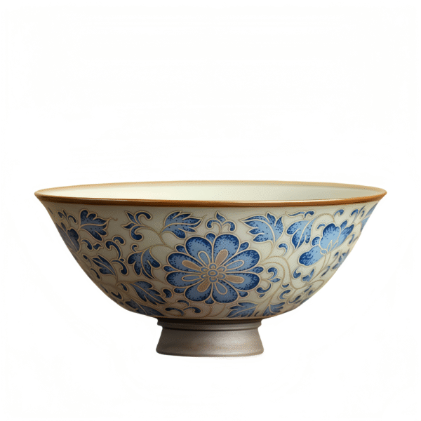 Imitation Song Ru kiln entwined lotus silver thread flower bamboo hat cup