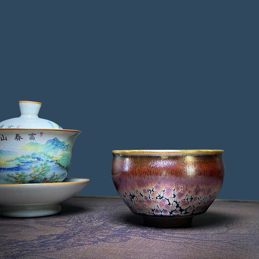 Color: Purple Gold Oil Drop [General Cup]
Length: 9.10cm, Width: 9.10cm, Height: 5.90cm, Volume: 488.579cm ³, Weight: 300g