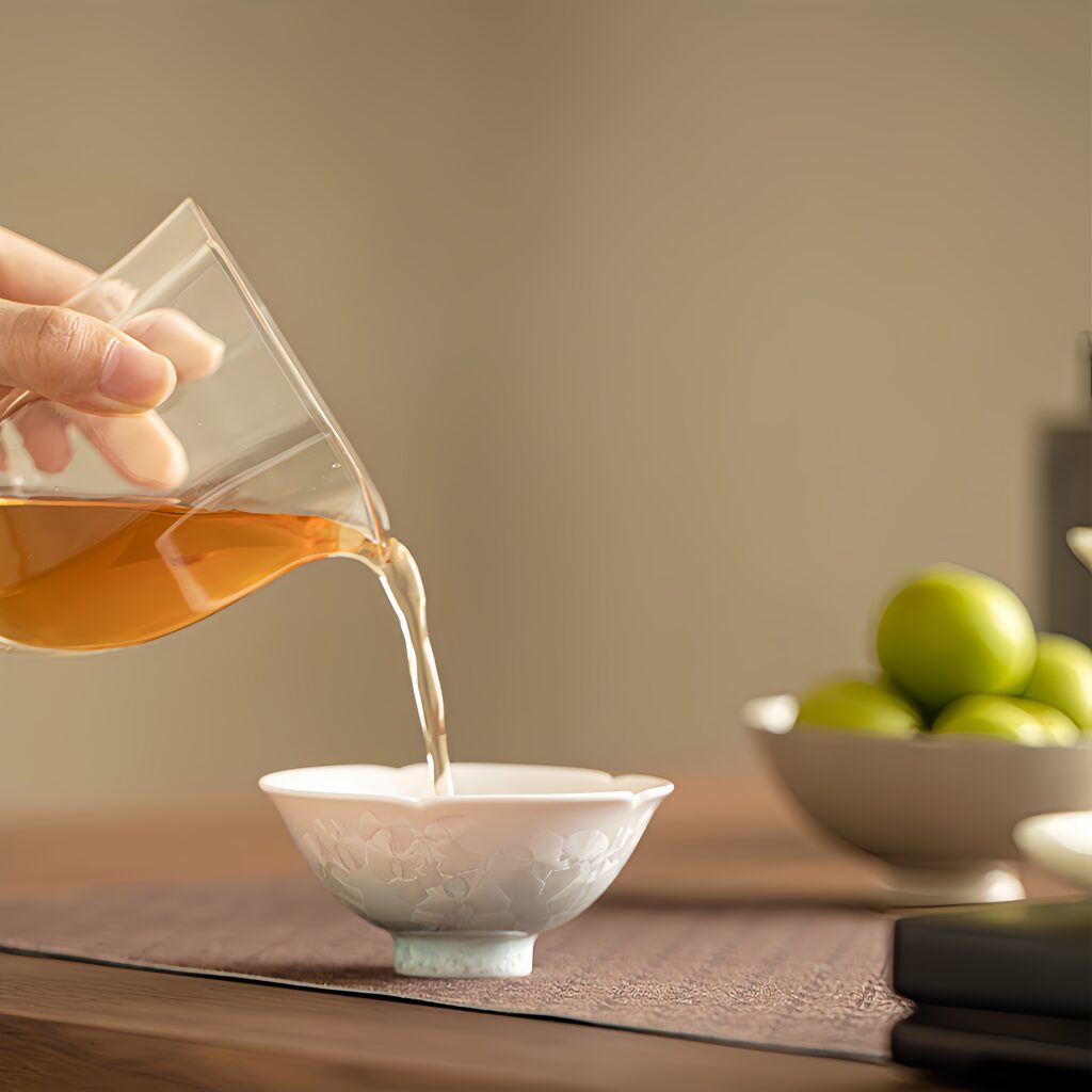 Ceramic tea set with kiln transformed crystal glaze, master cup, tea tasting cup, ice flower flower mouth, bamboo hat cup, household kung fu tea set