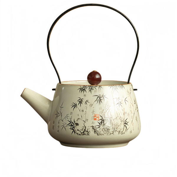 Imitation Song Ru Kiln Ink Bamboo No.2 Small Lifting Beam Pot