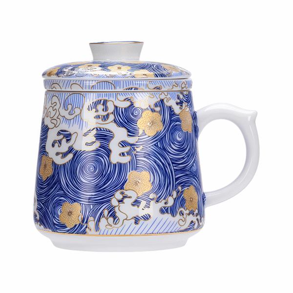 Enamel starry sky silver-plated teacup