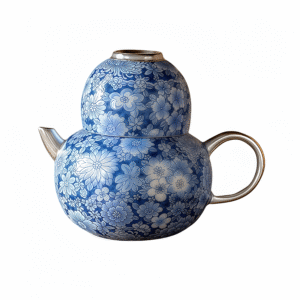 Yangzhi Jade Blue and White Fulu Pot Ceramic, One Pot, One Cup Kung Fu Tea Set