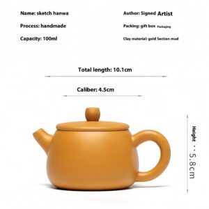 Yixing purple clay teapot mini small pot ball hole purple clay teapot household high-end golden segment mud wide mouth stone scoop pot Han clay pot