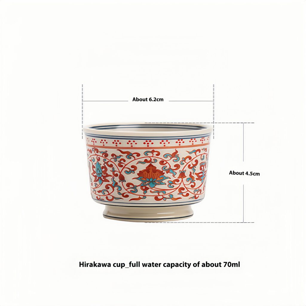 Antique porcelain red green color entwined lotus pattern small Pingchuan cup 9 Width about 6.2cm, height about 4.5cm, full water capacity about 70ml