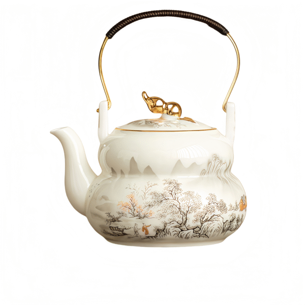 Sheep fat jade porcelain single pot teapot, tea pot, lifting beam pot