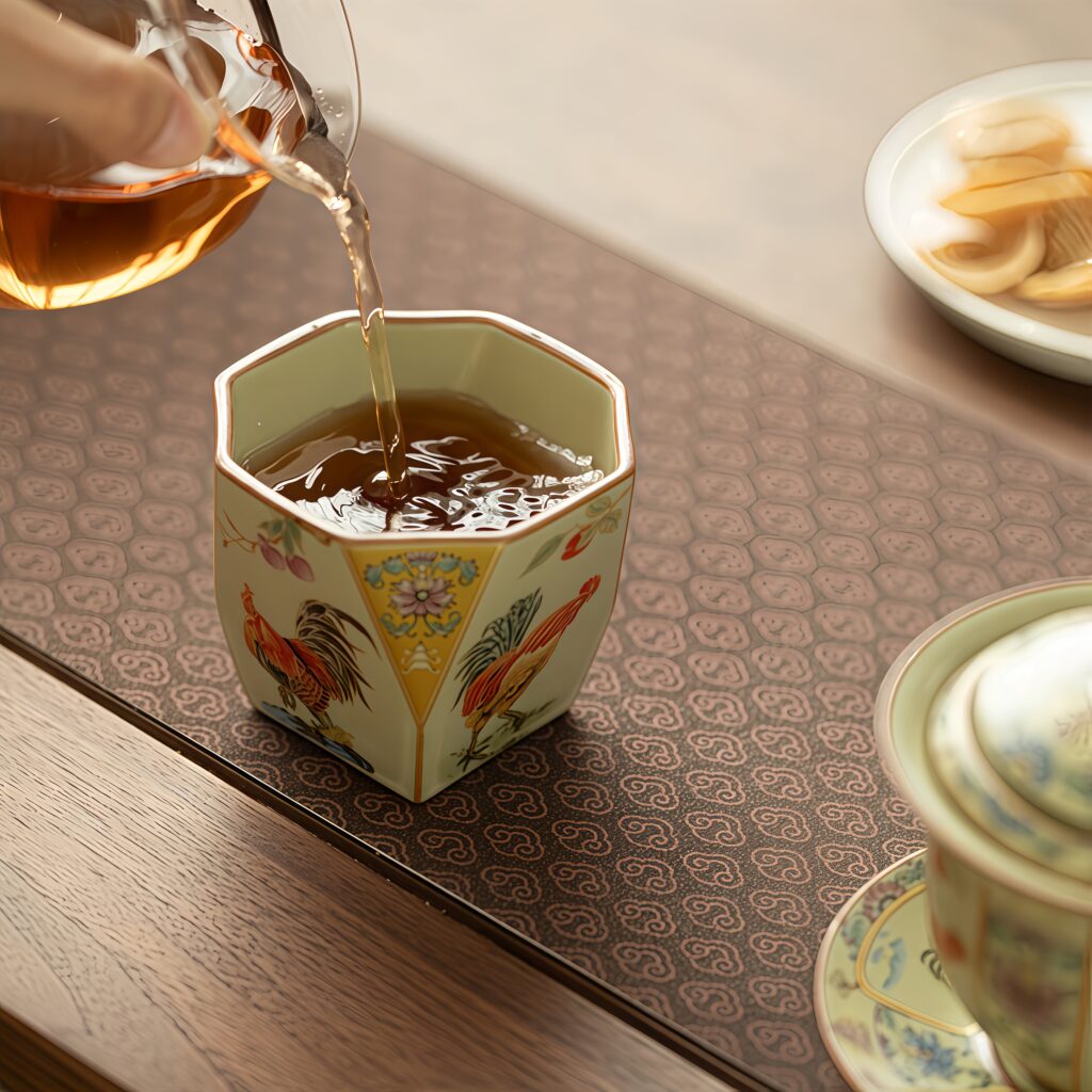 Jingdezhen Ru Kiln Pink Tea Cup, Square Cup, Ceramic Tea Set, Tea Tasting Cup, Personalized Tea Cup, Kung Fu Tea Set