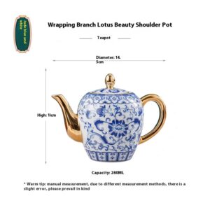 Size: Diameter: 14.5cm Height: 11cm Capacity: 280ml Porcelain is measured manually, there may be slight errors, please refer to the actual product