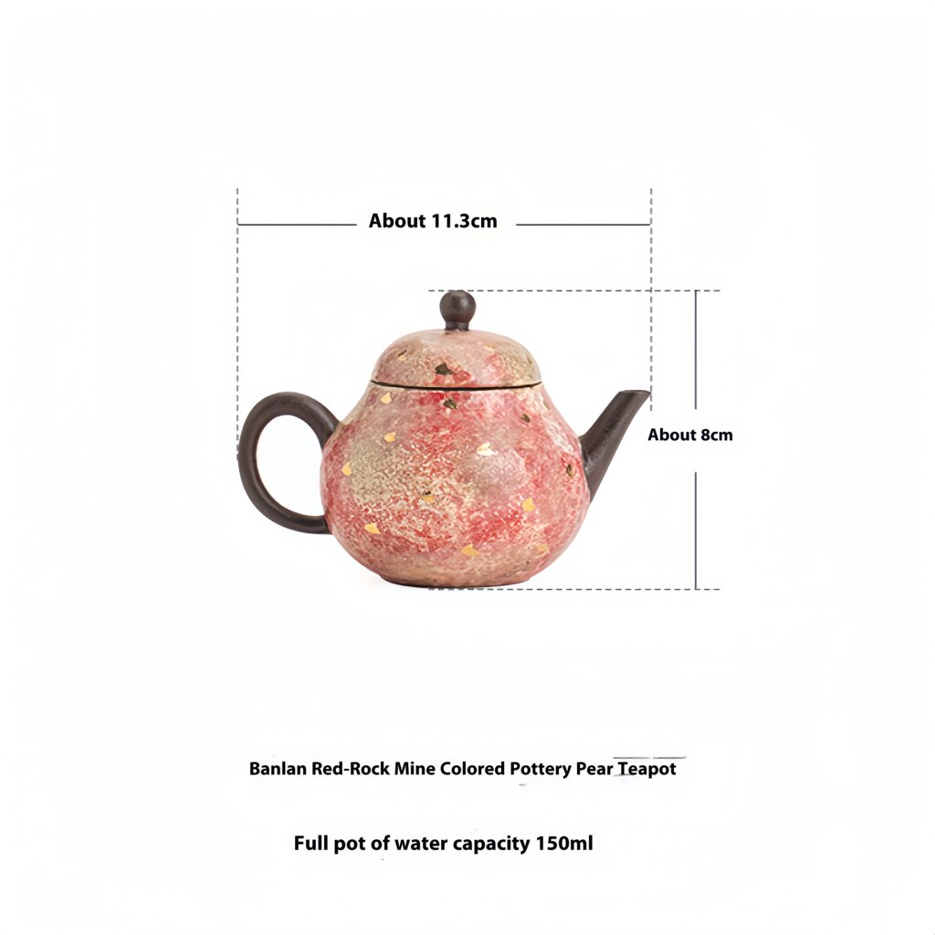 Rock and Mineral Colored Pottery Pear Teapot Colorful Red Teapot 10 Specification: Length 11.3cm, Width 7.5cm, Height 8cm, Full Water Capacity 150ml