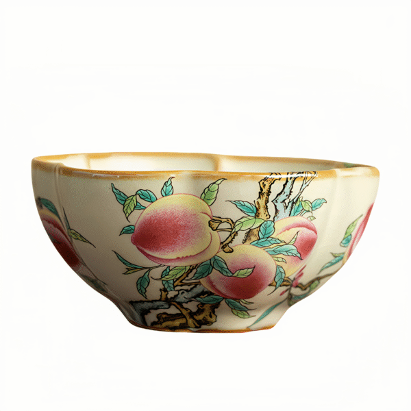 Imitation Song Dynasty Pink Ru Flower Mouth Nine Peach Teacup