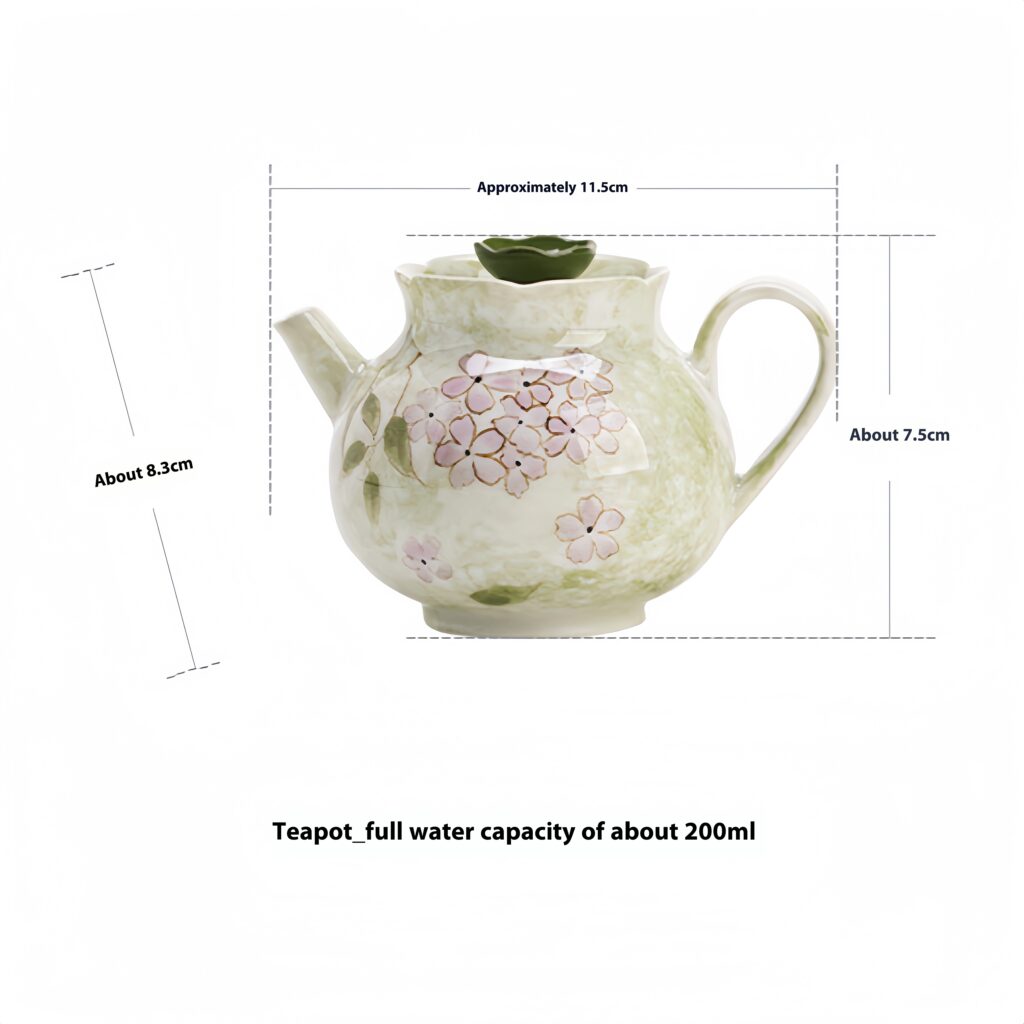 Product specifications: Length 11.5x Width 8.3x Height 7.5cm, Full water capacity: 200ml