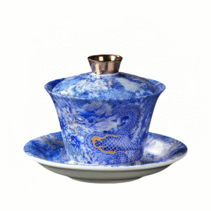 Filigree silver dragon hovering and rotating three-color covered bowl