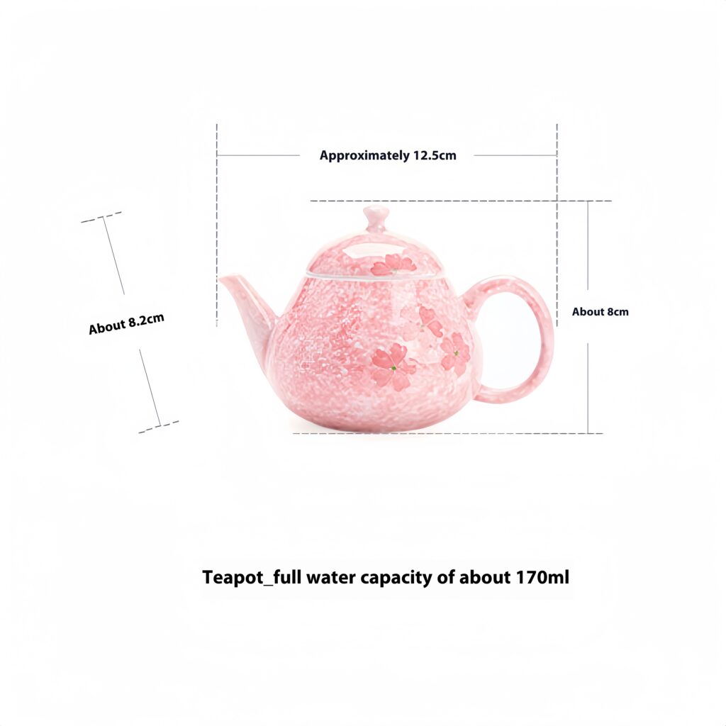 Hand drawn - Drunken Flower Room - Teapot 13 Product specifications: Approximately 12.5cm in length, 8.2cm in width, and 8cm in height, with a full water capacity of approximately 170ml