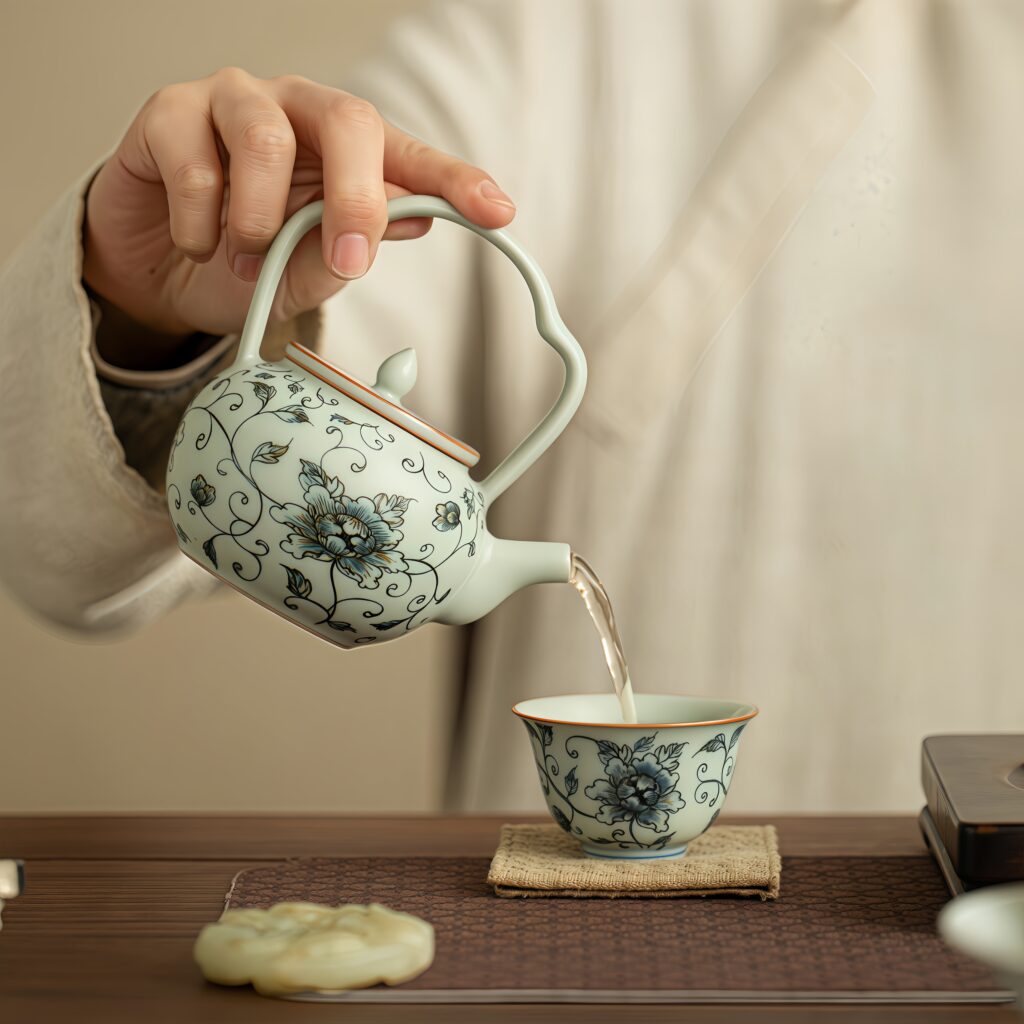 Imitation of Song Ru Kiln (Yueyin - Peony) Lifting Beam Pot