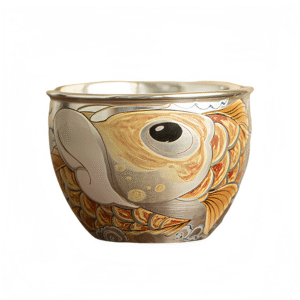 Porcelain body gilded silver - Xianglong Nafu jar cup