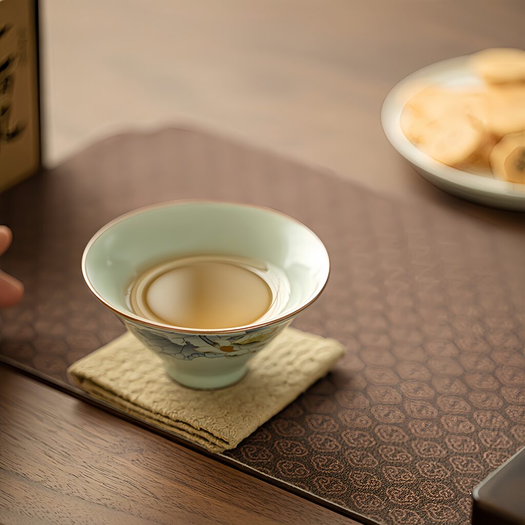 Vintage Chinese style Ru kiln opening can nourish tea cups, ceramic tea sets, tea tasting cups, host cups, guest cups, household kung fu tea sets