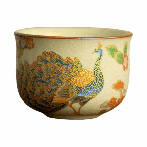 Imitation Song Ru Kiln Peacock Waist Cup
