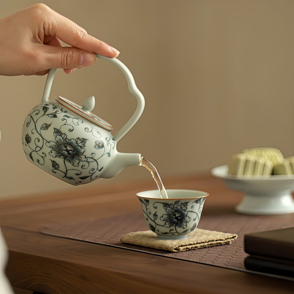 Imitation of Song Ru Kiln (Yueyin - Peony) Lifting Beam Pot