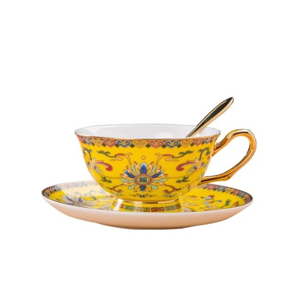 Jingdezhen Enamel Bone China Cup Set