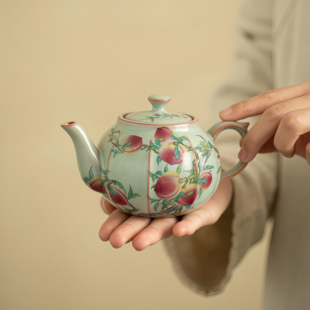 Tianqing Ru Kiln Nine Peach Painted Teapot 2 O1CN01rdIVxu2Jaf650YxwE 2217662179438 0 cib