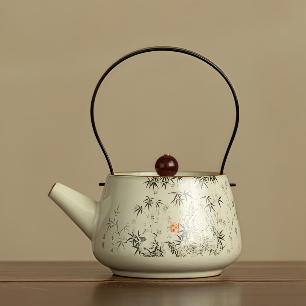 Imitation Song Ru Kiln Ink Bamboo No.2 Small Lifting Beam Pot