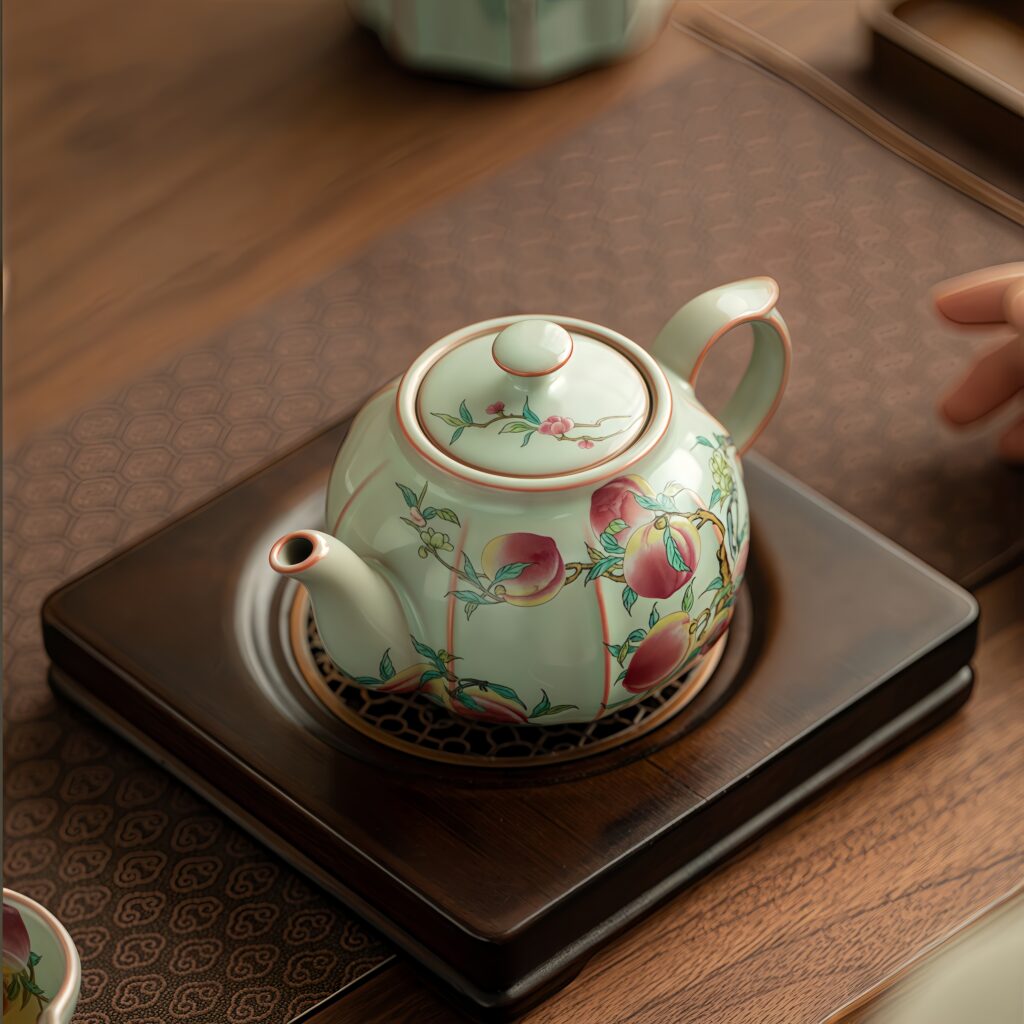 Tianqing Ru Kiln Nine Peach Painted Teapot 5 O1CN01uEoDWe2Jaf64UNSCp 2217662179438 0 cib