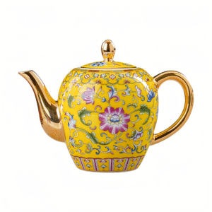 High-Grade Enamel Lotus Beauty Teapot