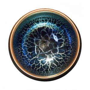 Jianzhan Tea Cup Blue Lotus Full Glazed Zen Meditation