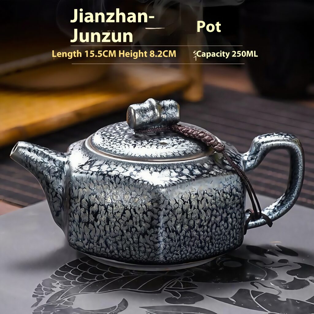 Vintage Hundred Flowers Broken Water Pot Jianyang Jianzhan Teapot Tea Set Pure Handmade Household Ceramic Teapot Bubble Teapot Iron Tire Large