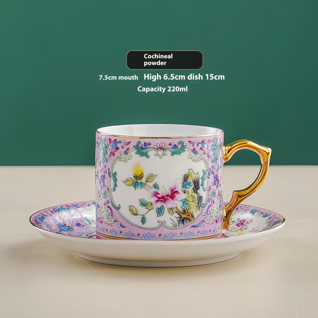 Luxury palace style gold border enamel window flower and bird coffee cup with plate 9 O1CN01AOfXlx2IuWaG1DbQD 2542769346 0 cib 1