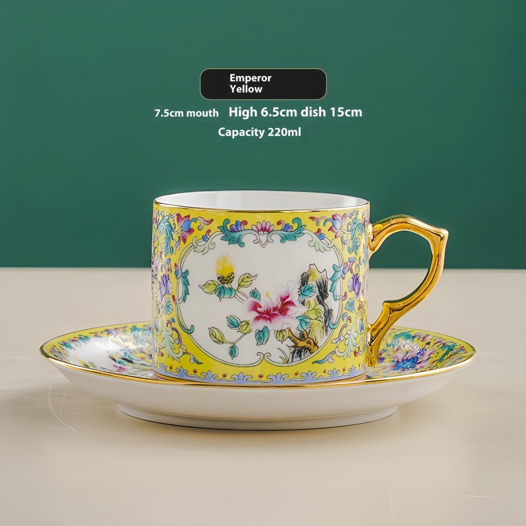 Luxury palace style gold border enamel window flower and bird coffee cup with plate 8 O1CN01ZVtmbs2IuWaIesePQ 2542769346 0 cib