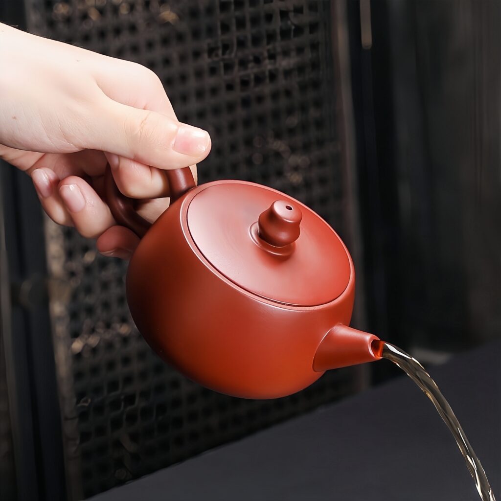 Large open Han tile teapot, Kung Fu raw ore purple clay teapot, vermilion clay wide mouth small capacity Yixing household handmade teapot