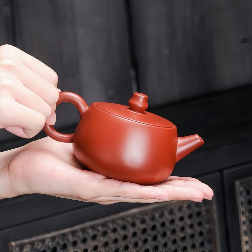 Large open Han tile teapot, Kung Fu raw ore purple clay teapot, vermilion clay wide mouth small capacity Yixing household handmade teapot
