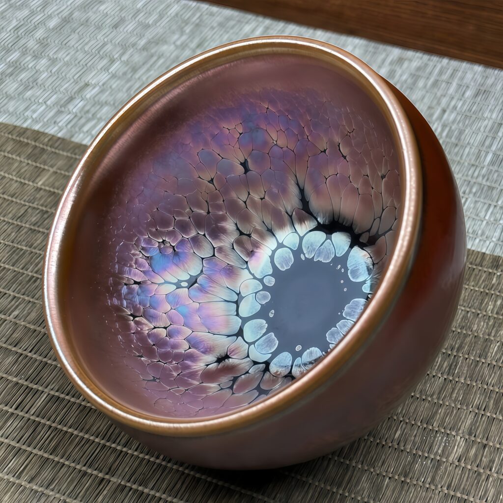 Jianzhan Purple Gold Oil Drip Bundle Mouth Cup Handmade Kiln Master level High end Master Cup