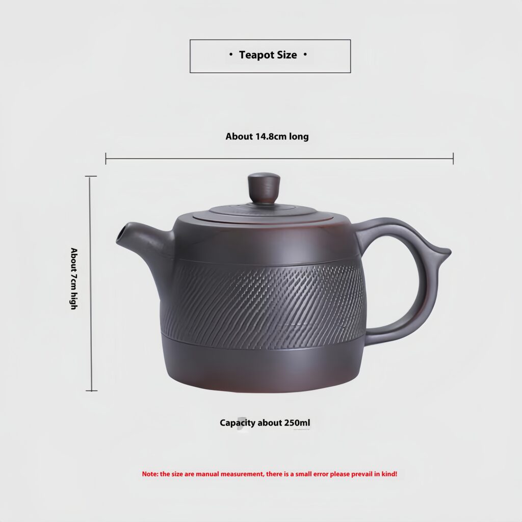 Purple pottery all handmade jumping knife pattern Fengming well railing pot, household kung fu tea set, single retro pot, large tea pot