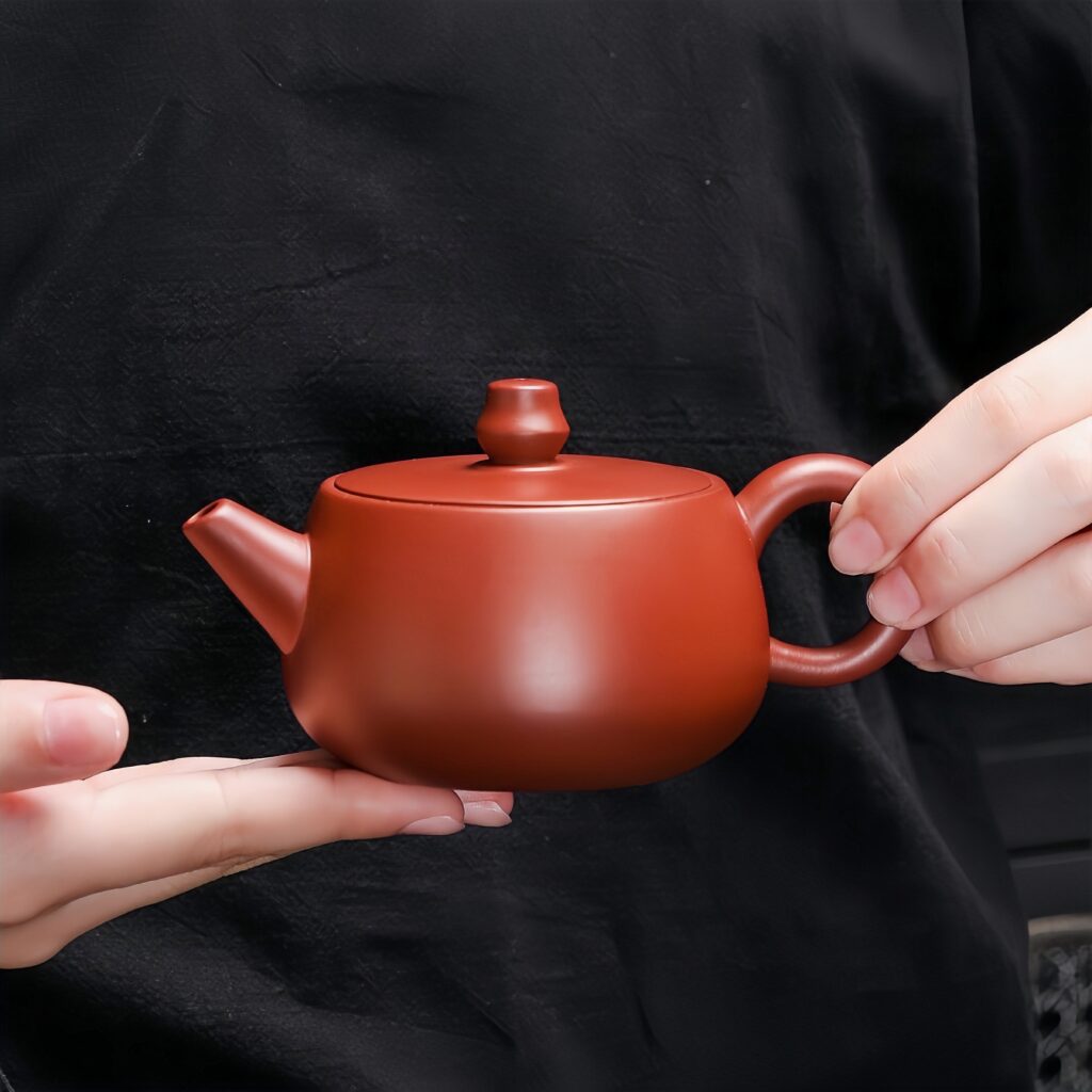 Large open Han tile teapot, Kung Fu raw ore purple clay teapot, vermilion clay wide mouth small capacity Yixing household handmade teapot